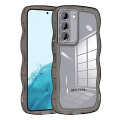 【mới】 QLTYPRI Galaxy S22 ケース クリア TPU カバー ウェーブ thời trang 韓国 dễ thương 透明 薄型 軽量 耐衝撃 滑り止め (SC-51C / SCG13) スマホケース ワイヤレス充電対応 ストラップホール付き ギャラクシーS22 