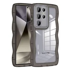 【mới】 QLTYPRI Galaxy S23 Ultra ケース クリア TPU カバー ウェーブ thời trang 韓国 dễ thương 透明 薄型 軽量 耐衝撃 滑り止め (SC-52D / SCG20) スマホケース ワイヤレス充電対応 ストラップホール付き ギャラク