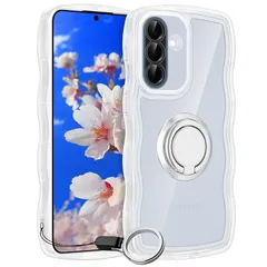 【mới】 Galaxy S22用ケースクリア リングスタンド付き SC-51C SCG13ウェーブ マグセフ dễ thươngソフトTPU レンズ保護 角保護強化 衝撃吸収 超軽量 極薄 スタンド機能 車載ホルダー対応 滑り止め かわいいうねうね 韓国 phổ biến ストラップ