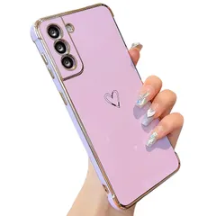 【mới】 ZTOFERA Samsung Galaxy S21 5G (SC-51B/SCG09)用 ハートケース ソフト スマホケース (パープル)
