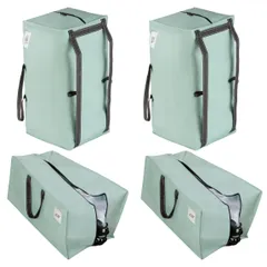 VENO 布団収納袋 リュック型 引越しTúi xách 引越し用ダンボール代替 88L ライトXanh lá 4枚bộ