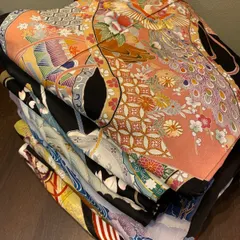[Bán số lượng lớn kimono] 10 miếng tomesode lụa nguyên chất, chất liệu làm lại, dành cho đồ handmade