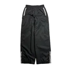 [USED] 00s Quần Nike Nylon Đen XL / Quần Nike Nylon Đen Zip Pocket Hem Zip Thêu Swoosh Thể Thao