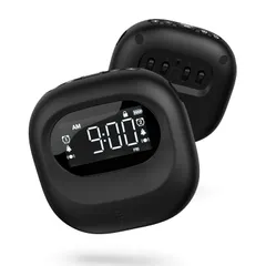 Đồng hồ báo thức rung Mesqool, 3 cấp độ rung mạnh, Để dưới gối, Chuyển đổi âm thanh/rung, Báo thức đôi, Cài đặt ngày trong tuần, Sạc USB-C, Chống ngủ đôi, Pin dung lượng lớn 3000mAh màu đen, sạc Type-C, tương thích với 3 chế độ: còi/rung/còi + rung. Các ngày trong tuần, cuối tuần và chiều hàng ngày