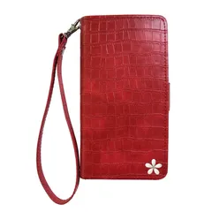 [Salon de M] i12 mini Case Vỏ điện thoại thông minh Da PU di động Da tổng hợp Dễ thương Phong cách phổ biến Chân đế Gương có gương Nam châm Vỏ máy tính xách tay Họa tiết cá sấu Máy tính xách tay Loại Vỏ Hộp đựng thẻ mở bên hông Hoa trắng Trang trí Hana PUJZ-141-6-H Les