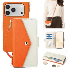 Ốp lưng JDDLang iPhone 17promax notebook loại 17promax loại ví đeo vai (có 2 quai màu cam)