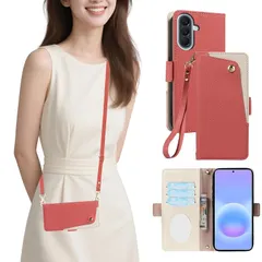 Ốp lưng Noaivoky Galaxy a57 Loại máy tính xách tay Đeo vai Loại vỏ Galaxy A57 Loại ví có gương Gyarakusy A57 Vỏ máy tính xách tay Loại chân đế Chức năng galaxy SC-54G/SCG39 Vỏ Dây đeo Galaxy SM-A576Z