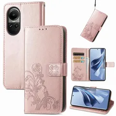 Áp dụng cho Ốp lưng OPPO Reno10 Pro 5G Folio Notebook Điện thoại di động Vỏ bảo vệ Điện thoại di động đa chức năng Ví đựng điện thoại di động Giá đỡ điện thoại Kết cấu hoa văn bền Vỏ điện thoại di động chống ma sát Tùy chọn nhiều màu (Vàng hồng vàng cỏ bốn lá) Thích hợp cho nam và nữ