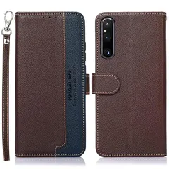 WANWO cho xperia 1 V Vỏ máy tính xách tay SOG10 Loại 1V SO-51D Loại ví có dây đeo [Chặn RFID] Da PU cao cấp Loại đóng từ tính Lưu trữ thẻ Chức năng đứng ngang Chống sốc Tiện lợi phổ biến Màu nâu sành điệu