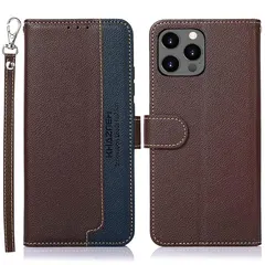 WANWO Cho Vỏ iPhone 15 Loại máy tính xách tay Loại ví iPhone 15 có dây đeo [Chặn RFID] Da PU cao cấp Loại đóng từ tính Lưu trữ thẻ Chức năng đứng ngang Chống sốc Tiện lợi phổ biến Màu nâu sành điệu