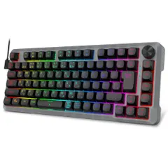 Bàn phím cơ e-Element Z-82 Bố cục JIS Nhật Bản Bàn phím chơi game có dây Tenkeyless nhỏ gọn 75% Cấu trúc đệm RGB trao đổi nóng trục đỏ, được trang bị núm vặn, Hấp thụ âm thanh nhiều lớp, Cảm giác gõ phím mềm, Tương thích với phần mềm chuyên dụng, N-Key Rollover, Tất cả 46177e02