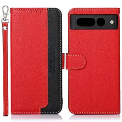 [Mới] cho Ốp lưng Google Pixel 7 Pro Loại máy tính xách tay Pixel 7 Pro Vỏ máy tính xách tay chống sốc có dây đeo [Chặn RFID] Lưu trữ thẻ phổ biến Loại ví bỏ túi thời trang Vỏ di động Màu đỏ Rureu02