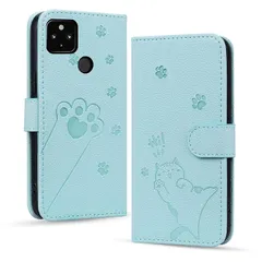 [Mới] Mldjomid cho Vỏ Google Pixel 4a 4G Loại máy tính xách tay Vỏ điện thoại thông minh Google Pixel 4a Loại ví Vỏ bọc di động Pixel4a áp dụng Vỏ bọc di động Happy Kitten Gulp Twitch 4a Vỏ di động Da PU Google Pix