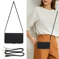 [Mới] Eastwave cho Google Pixel 6A Vỏ cho pixel 6a Hộp treo dây thừng Loại máy tính xách tay Loại ví Loại thẻ IC Túi đựng tiền xu có dây đeo Lưu trữ thẻ Ví đựng tiền xu có dây kéo Da PU 6 màu Đen