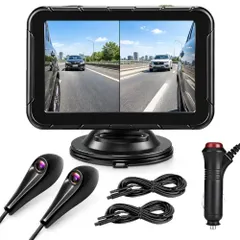☆Mới☆ Bộ màn hình gương chiếu hậu điện tử 5 inch Màn hình ô tô Màn hình IPS 1080P Màn hình chia đôi Đi kèm camera phụ Hỗ trợ đỗ xe/chuyển làn đường Góc nhìn hai bên 120° 2MP Gương chiếu hậu cửa xác nhận điểm mù Chuyển đổi hình ảnh gương thật Chức năng nhìn ban đêm Thuốc lá f3af8eb8