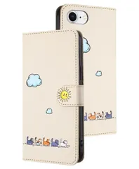 Ốp iPhone 16e tương thích Smorniy, loại máy tính xách tay, vỏ máy tính xách tay điện thoại 16e, loại ví, thiết kế đơn giản nhưng dễ thương, bao gồm dây đeo, họa tiết mèo dập nổi, cảm giác vui vẻ, bao gồm chức năng chân đế và ngăn đựng thẻ, vỏ điện thoại thông minh cho iPhone 16E, mỏng, không thấm nước, bền
