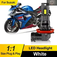 1/2 Chiếc LED Siêu Trắng H11 H8 H9 Xe Máy Đèn Pha Đèn Trước Suzuki GSXR1000 GSX1300R Hayabusa 2008 2009 2010-2017