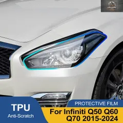 Đèn Pha Ô Tô Cho Infiniti Q50 Q60 Q70 Khói Đen Bóng Precut Đường PPF Chống Trầy Xước Bọc Vinyl Bộ