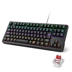 Bàn phím chơi game iClever Bàn phím cơ trục đỏ Tenkeyless Bố cục Nhật Bản Tương thích macro G06 Có dây màu đen 91 phím Kích thước 80% Tùy chỉnh 24 loại Bàn phím đèn nền trò chơi/Máy tính văn phòng Windo 55a1d470