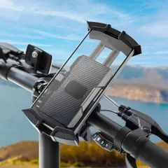 Giá đỡ điện thoại thông minh MỘT GIÂY, Giá đỡ điện thoại di động, Tay lái xe đạp/xe máy, Chức năng khóa, Không cần dụng cụ, Cài đặt dễ dàng, 4,7-6,8 inch, Thao tác bằng một tay, Xoay 360 độ, Giảm xóc, Họa tiết carbon AR 1ad001be