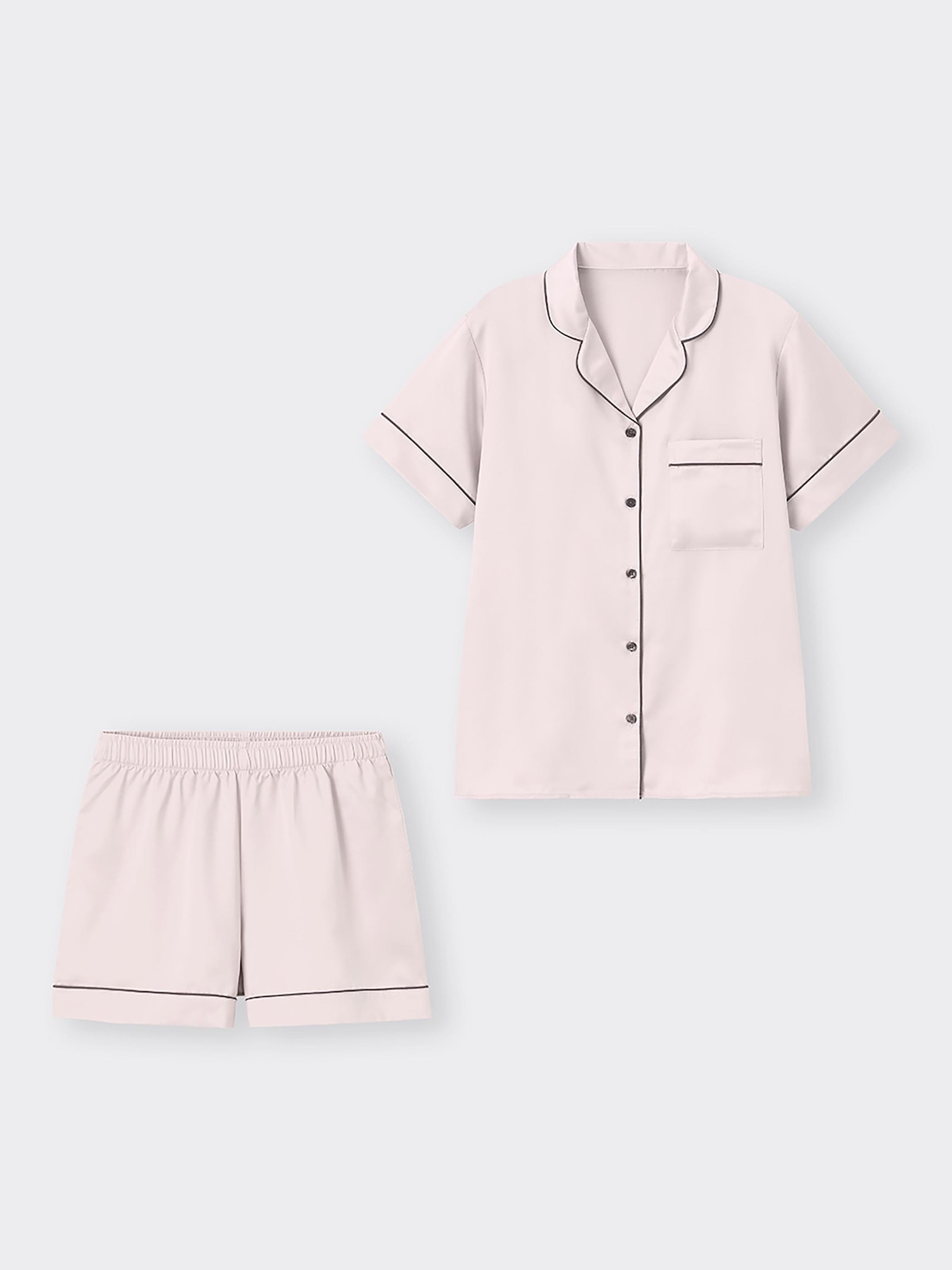 Bộ đồ ngủ bằng vải satin (tay ngắn & quần short)