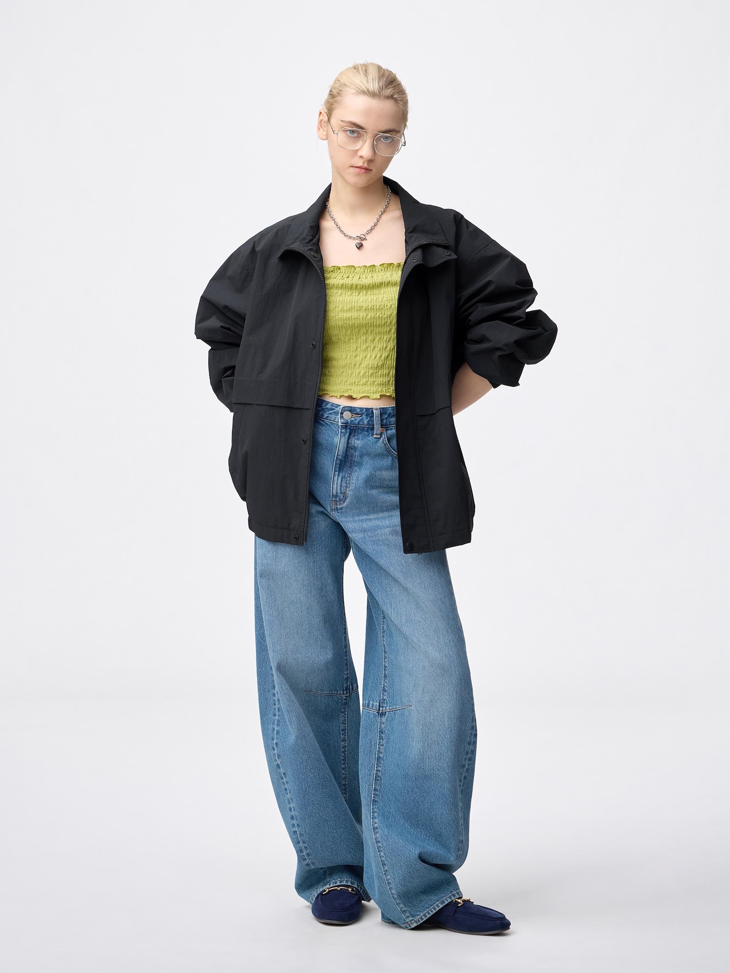 Quần jeans ống thùng A (dài hơn 81,0cm)