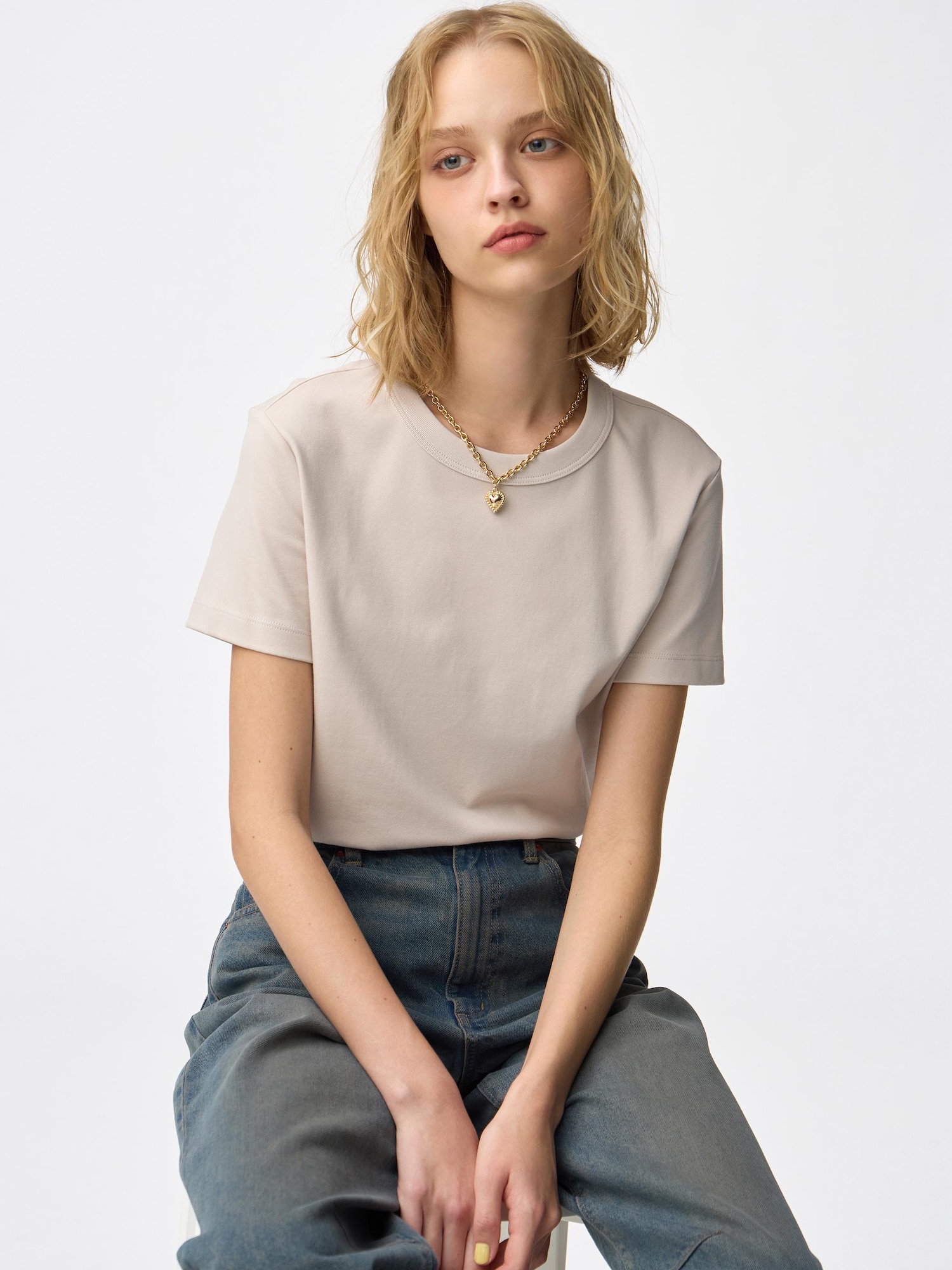 Áo thun cổ tròn cotton mịn