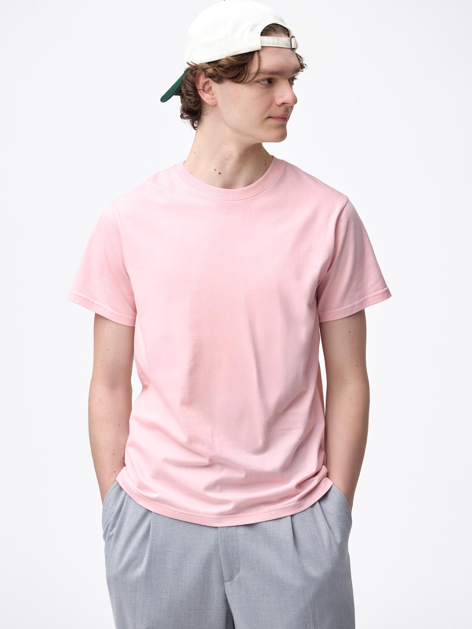 Cổ tròn màu cotton T