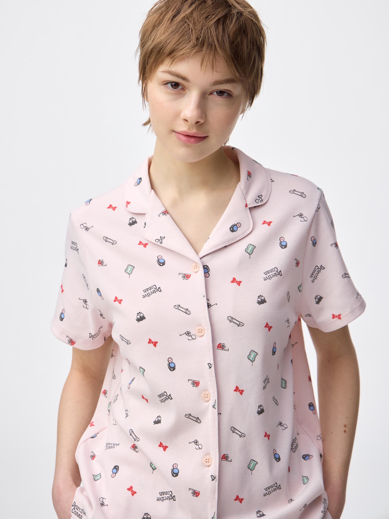 Bộ đồ ngủ cotton pha (tay ngắn & quần short) Thám tử lừng danh Conan