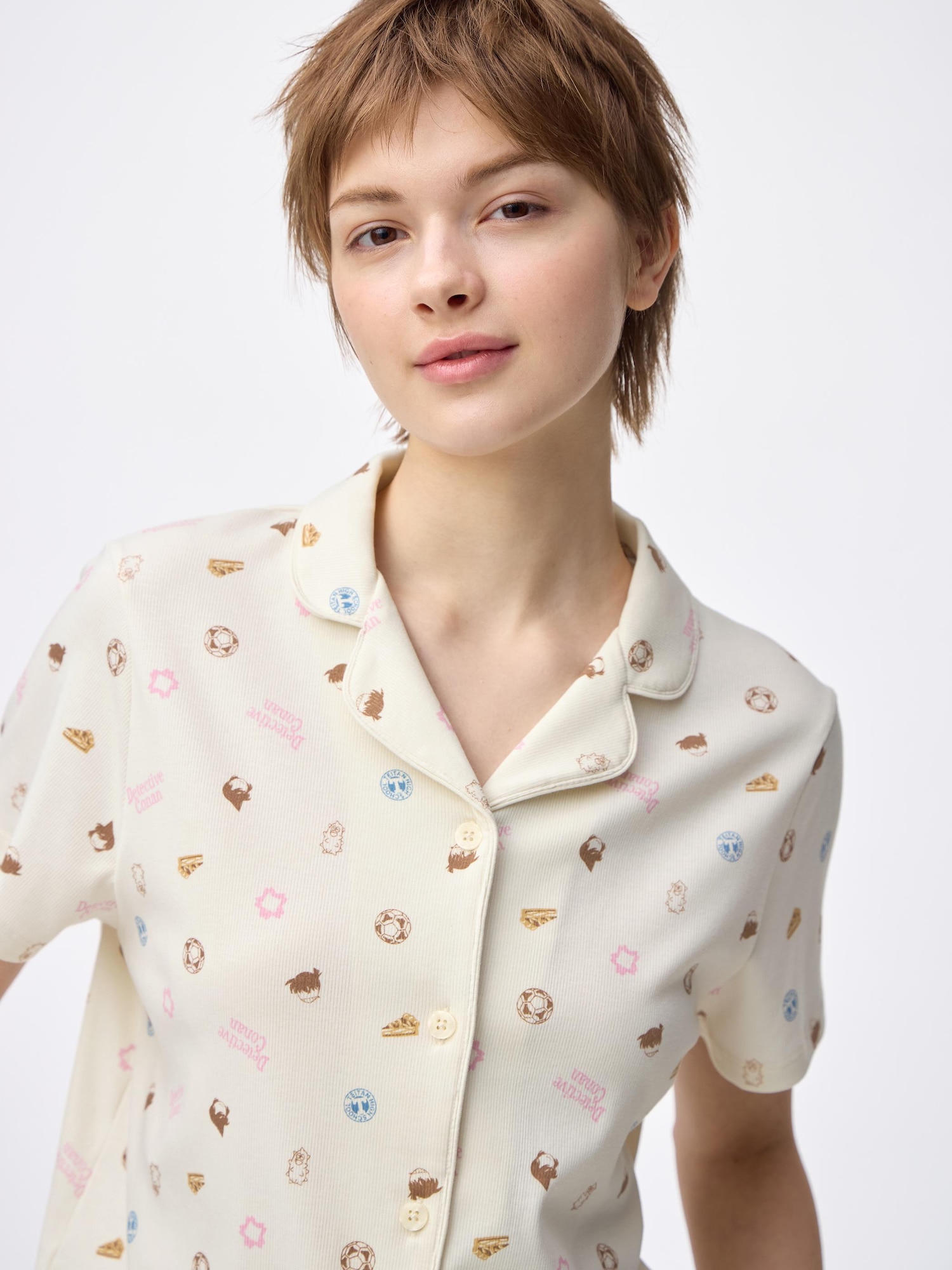 Bộ đồ ngủ cotton pha (tay ngắn & quần short) Thám tử lừng danh Conan