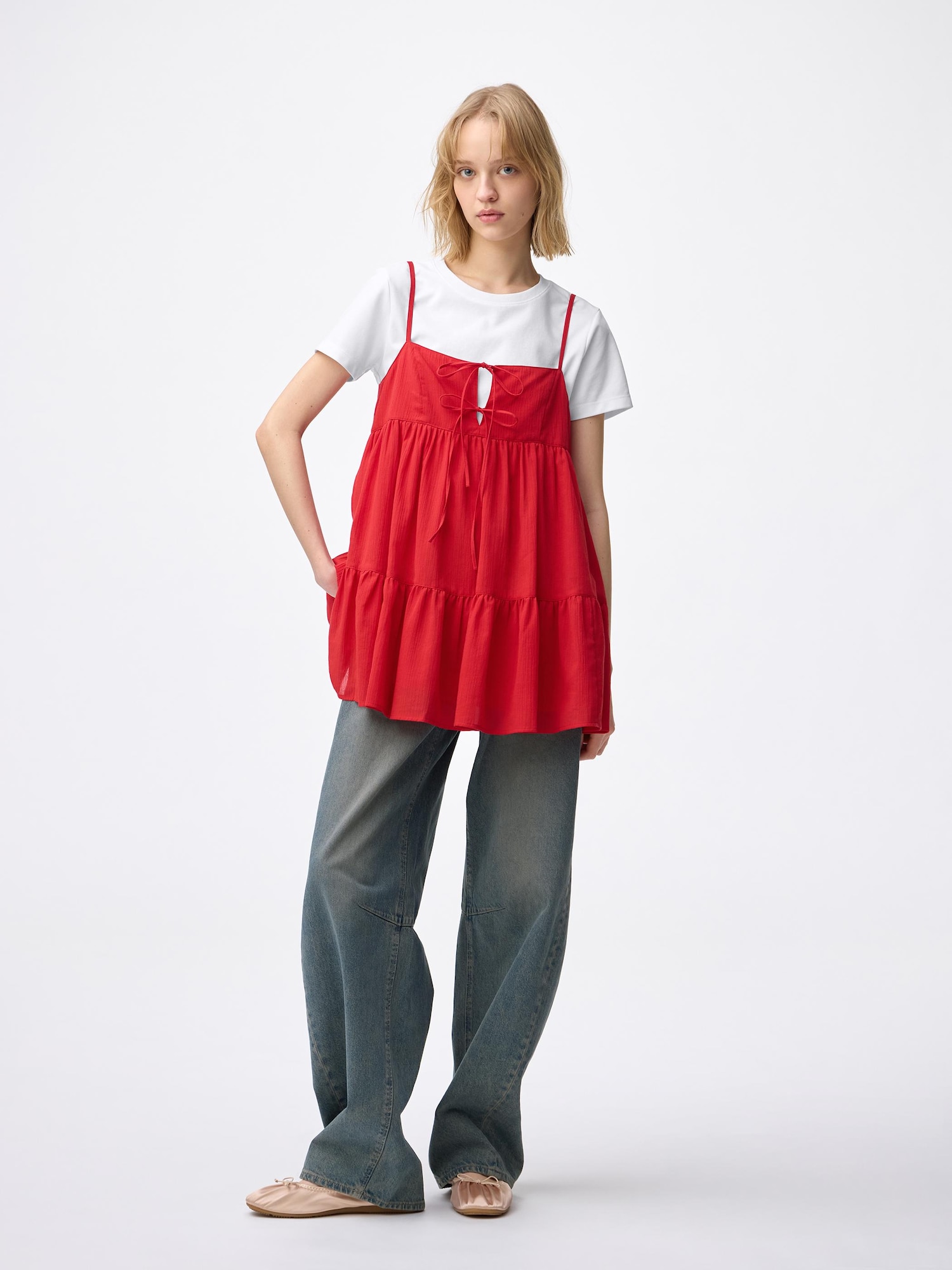Quần jeans ống thùng A (dài hơn 81,0cm)