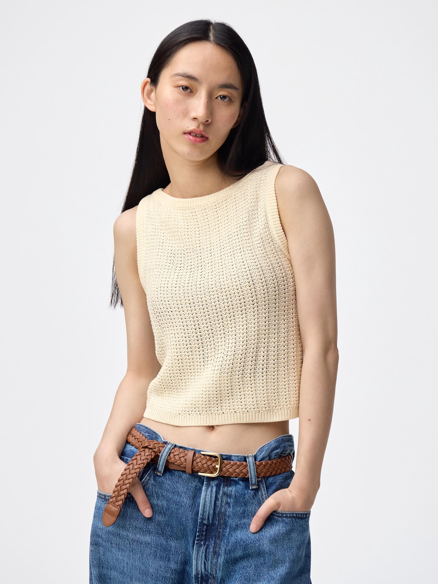 áo tank top dệt kim cổ thuyền