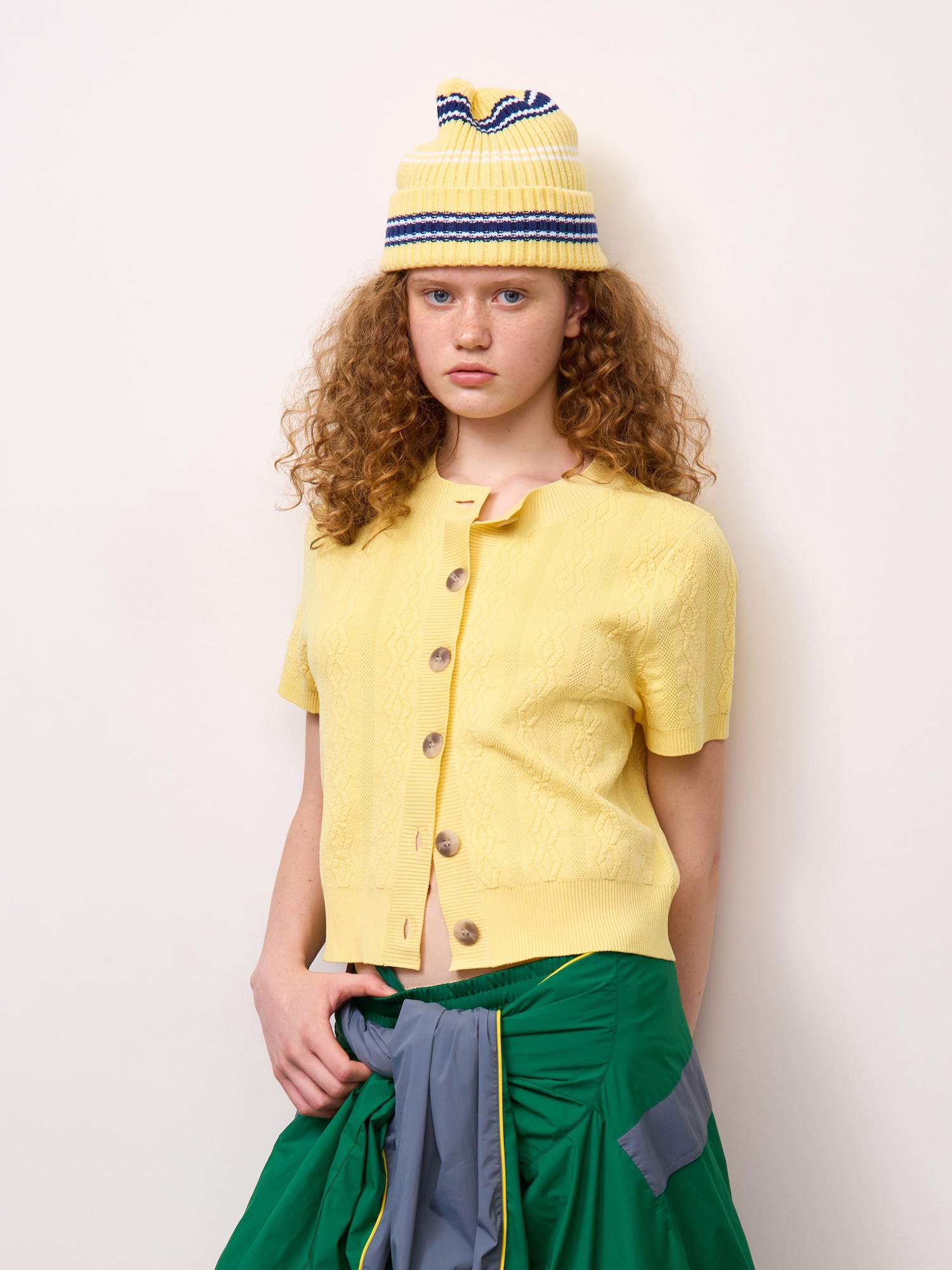 Áo cardigan cổ tròn (tay ngắn) ST