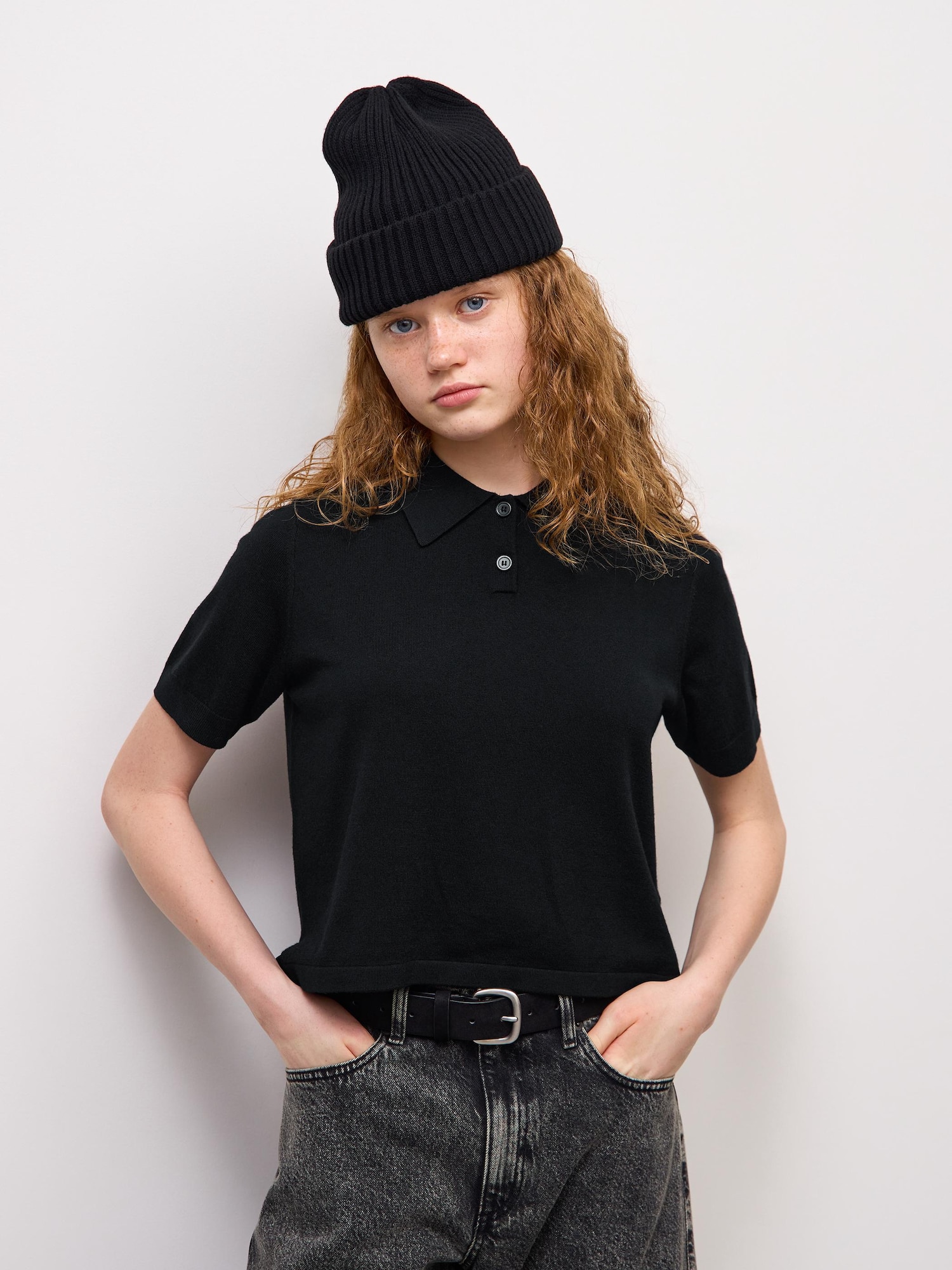 Áo sơ mi polo dệt kim khổ lớn (tay ngắn)