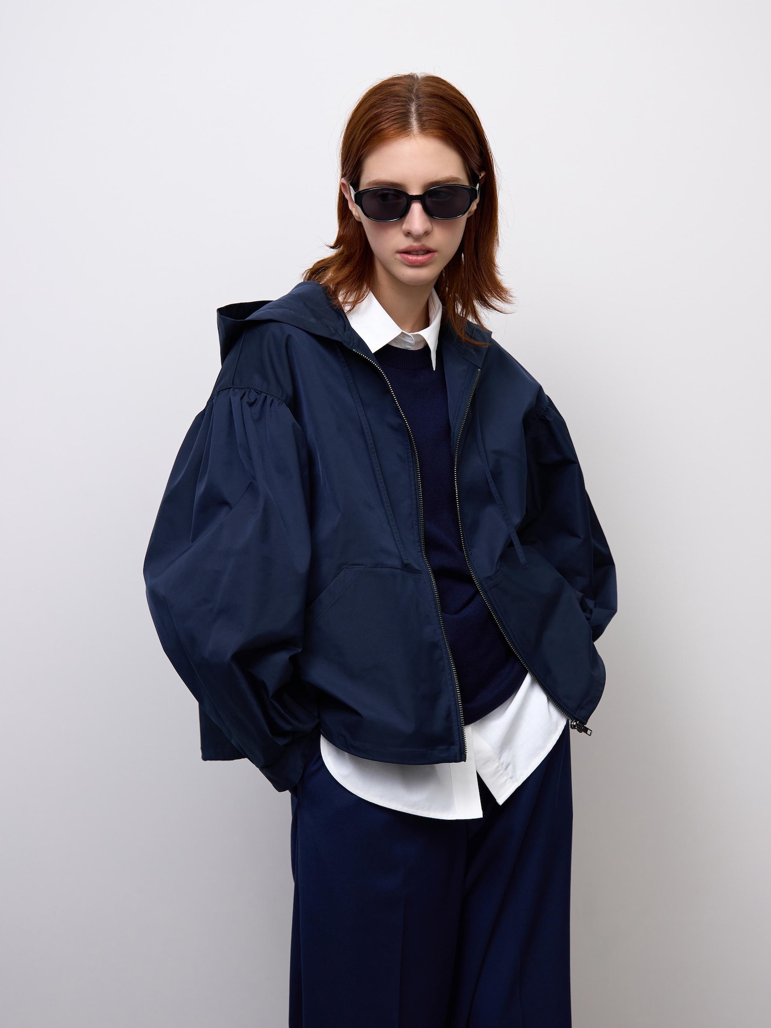 Áo parka MN tay bóng có khóa kéo (siêu oversized)
