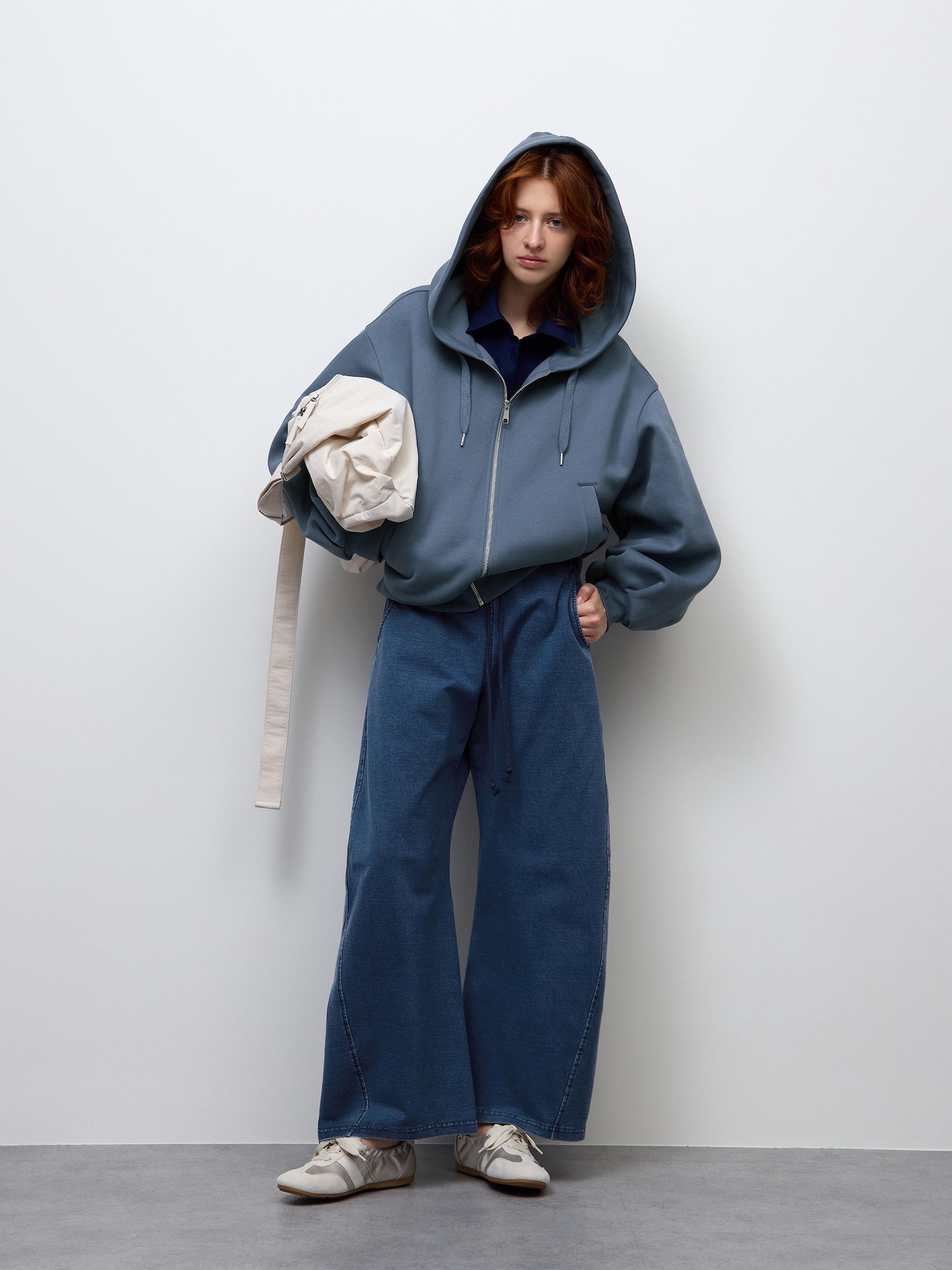 Áo nỉ denim quần thùng 3D UL