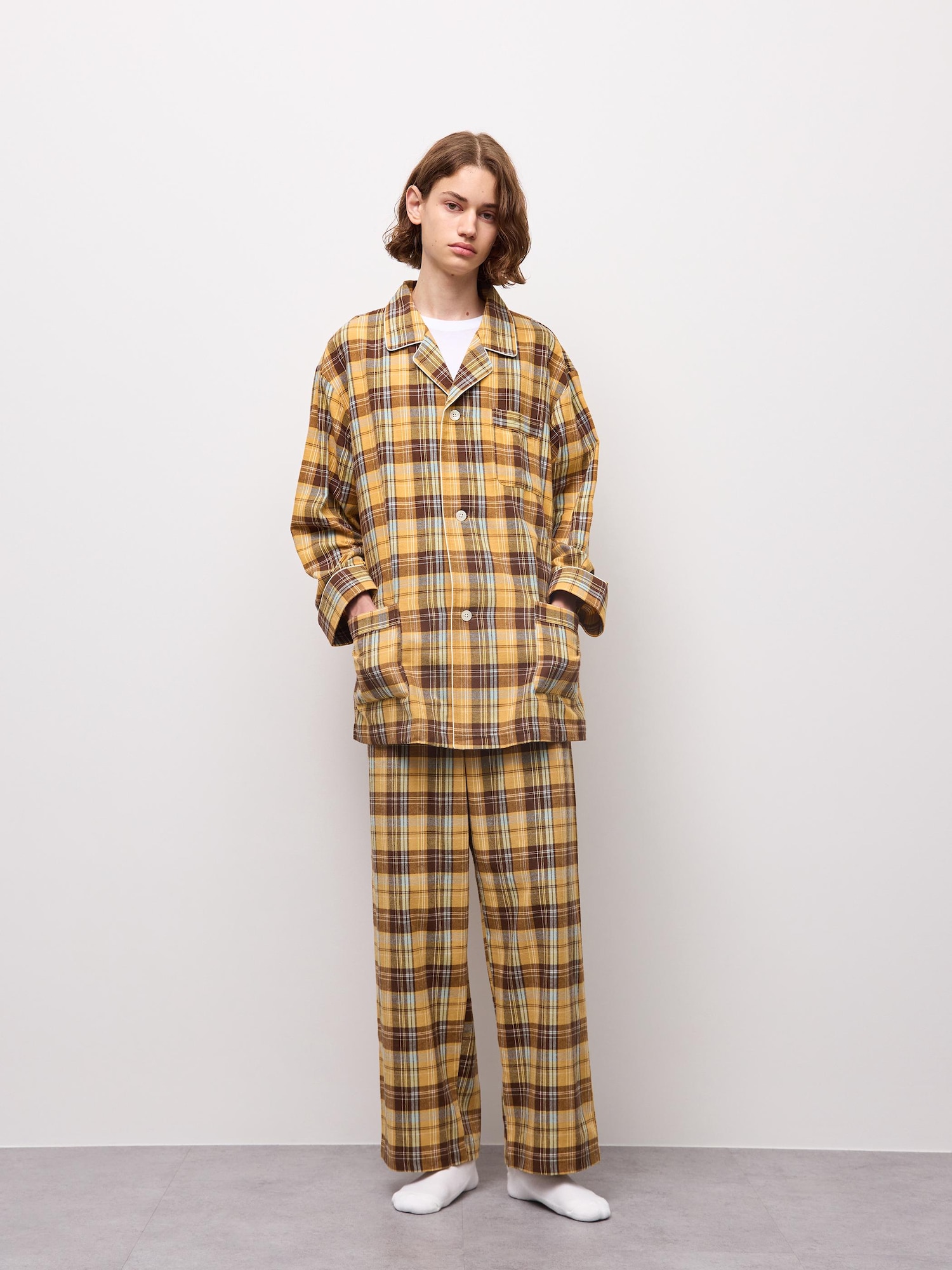 Bộ đồ ngủ bằng vải flannel (tay dài & quần dài) CZ (vừa vặn thoải mái)