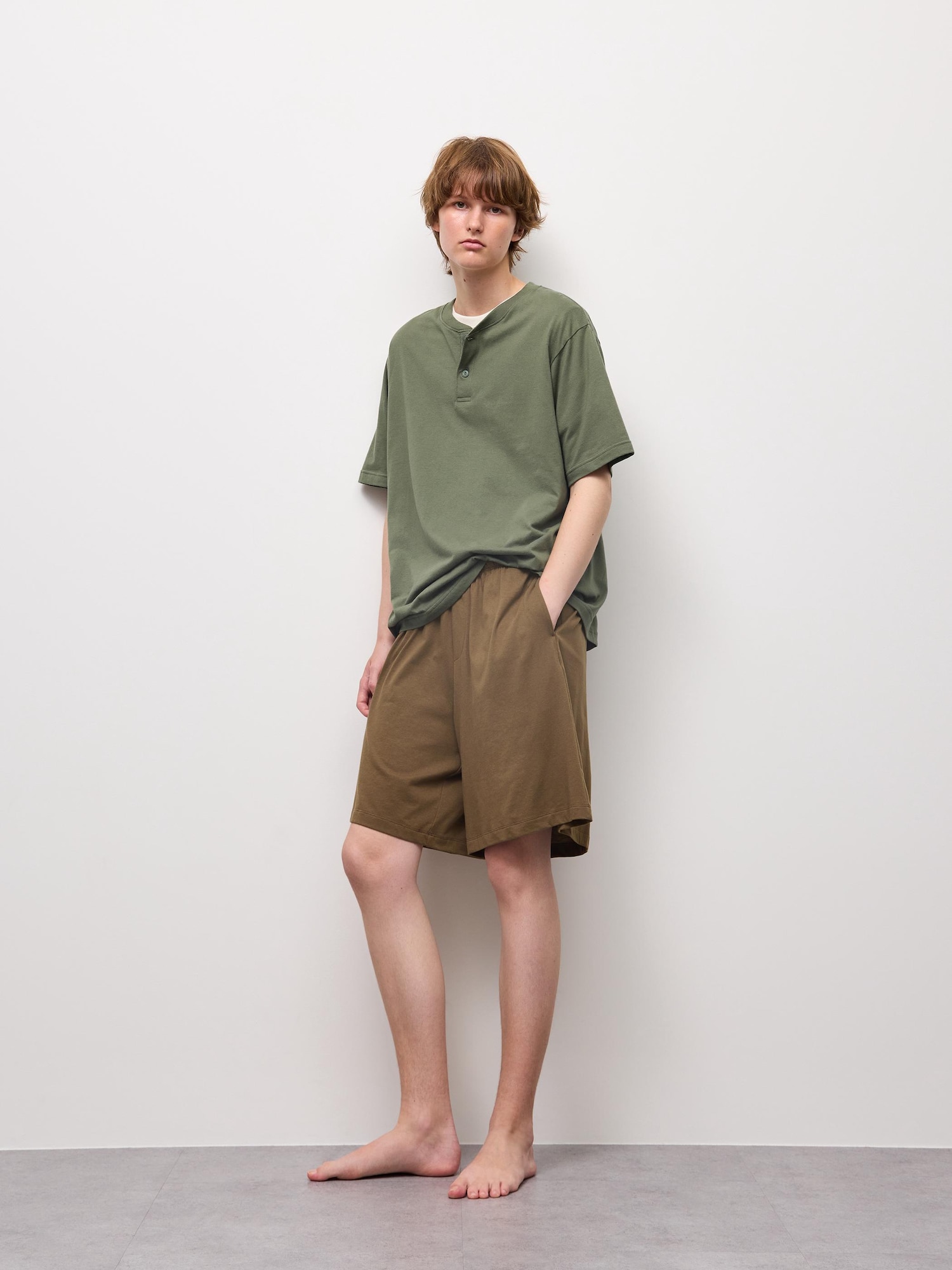 Bộ nằm cổ Henley (tay ngắn) UL