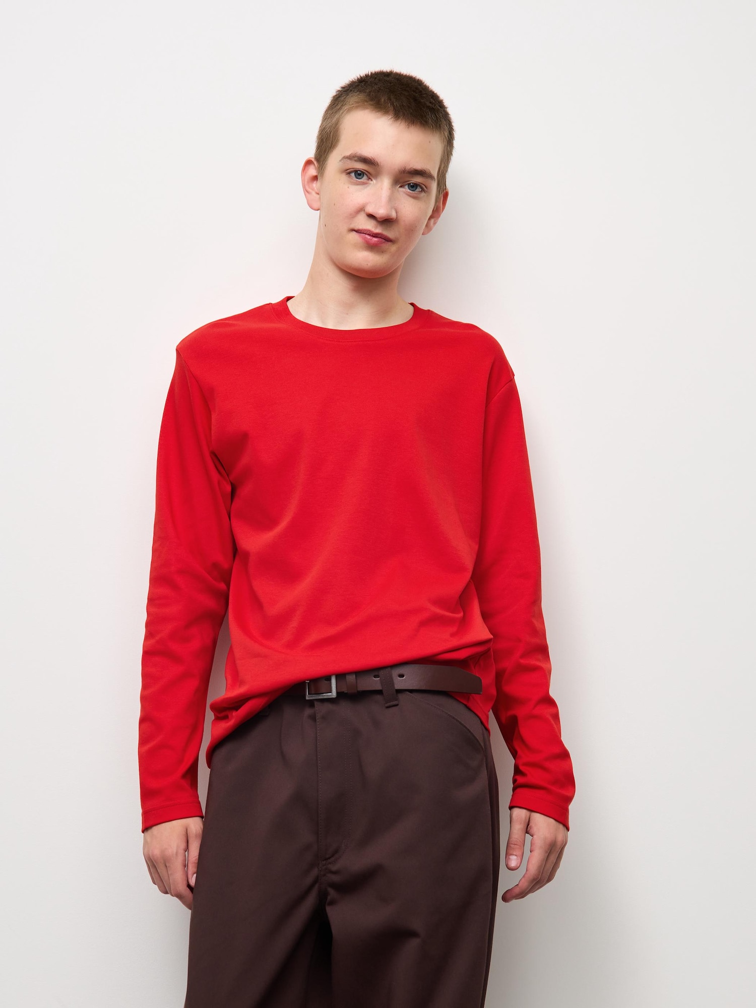 Cổ tròn cotton mềm mại T (tay dài) CL