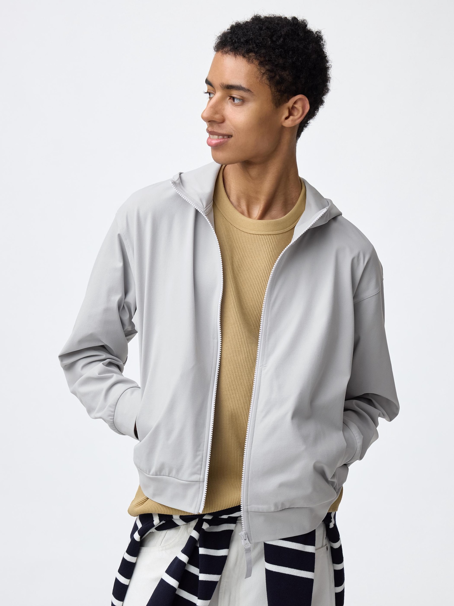 Áo khoác parka có dây kéo khô cắt tia cực tím