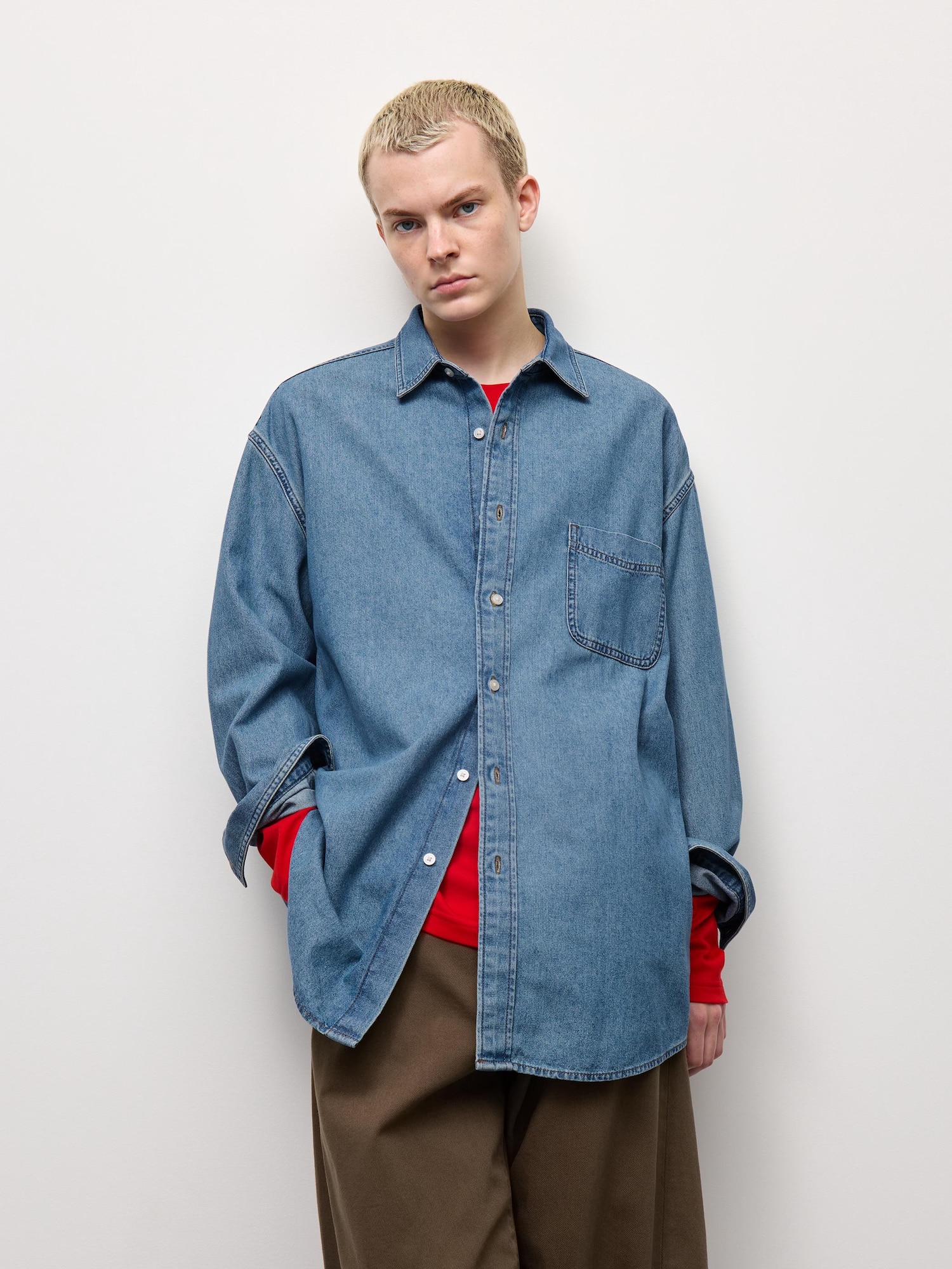 Sơ mi denim oversized PF