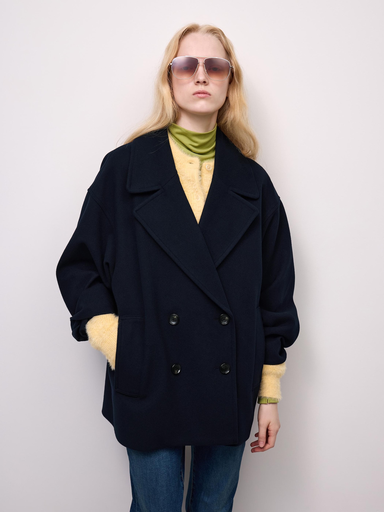 Ấm cúng Melton Cocoon Peacoat CL (Siêu Oversized Fit)